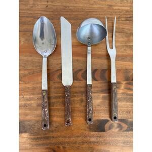 Vintage Luxor Stainless Steel Utensil Set - Spoon, Spatula, Ladle and Fork
